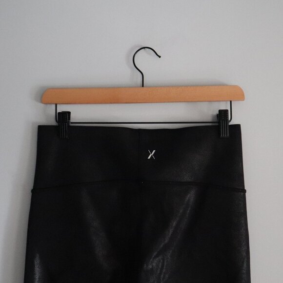 Knix Papaya Black Sz M Faux Leather Sculpting Shapewear High Rise Leggings - Picture 6 of 10